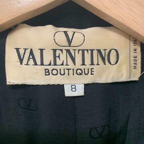 VTG 90s Valentino Boutique Italy Black Coat Old Money Luxury - Picture 8 of 9